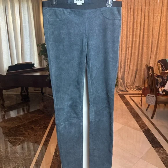 Helmut Lang Real Suede Leggings | Stretch Leather Pants | Designer Luxury - Picture 2 of 11